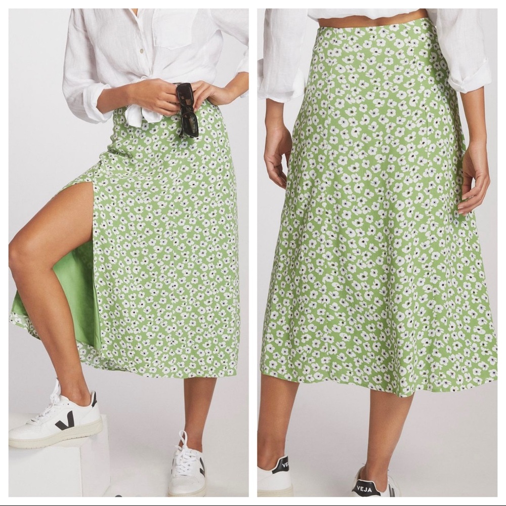 Maeve Slim Side-Slit Midi Skirt